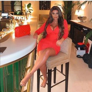 Red Mid Thigh Bodycon Dress